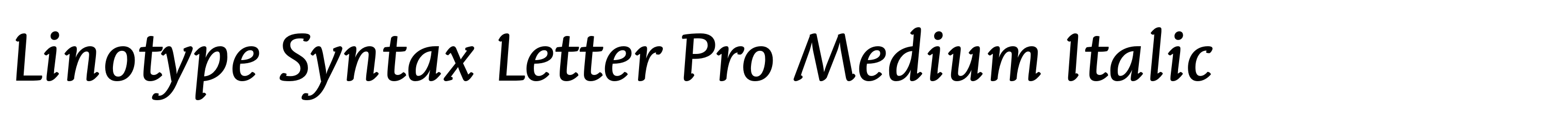 Linotype Syntax Letter Pro Medium Italic